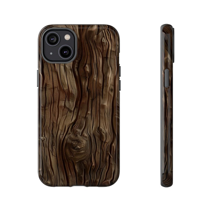 Donkerbruine Houtstructuur met Glanzend Effect