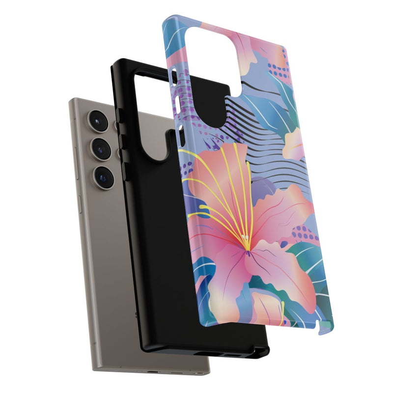 Roze Bloemenpatroon met Abstracte Accenten