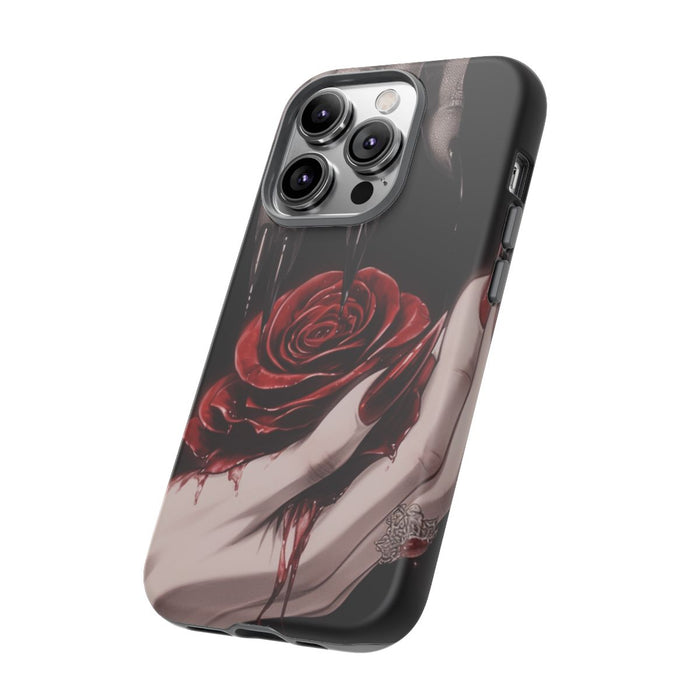 Donkere Gotische Handen met Rode Roos