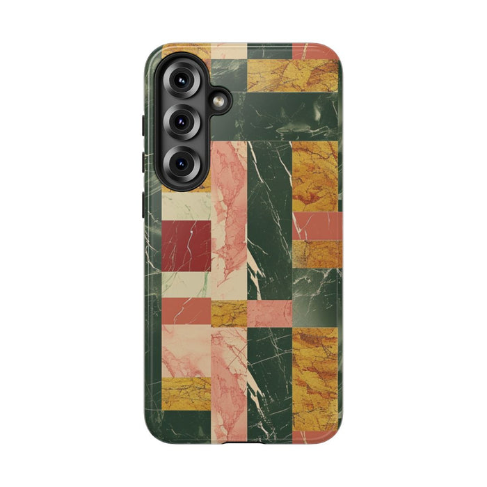Retro Marmerpatroon in Geometrische Blokken
