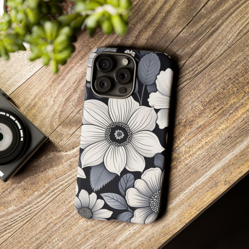 Zwart-Wit Bloemenpatroon