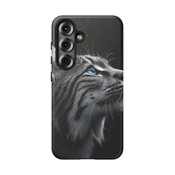 Zwart-Witte Lynx met Blauwe Ogen