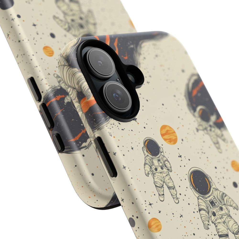 Astronauten in de Ruimte met Oranje Nevel