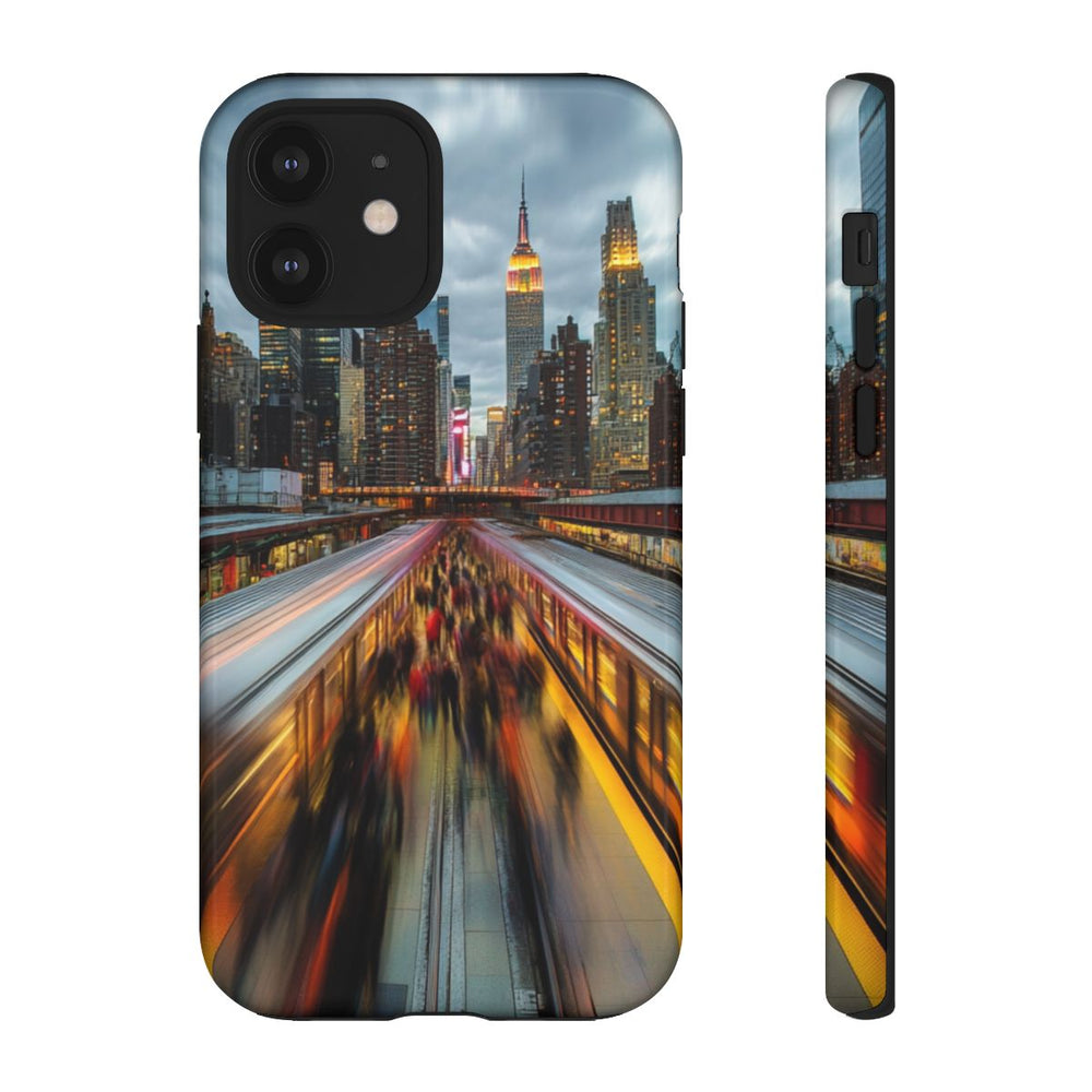 Stedelijke Skyline met Bewegende Metro