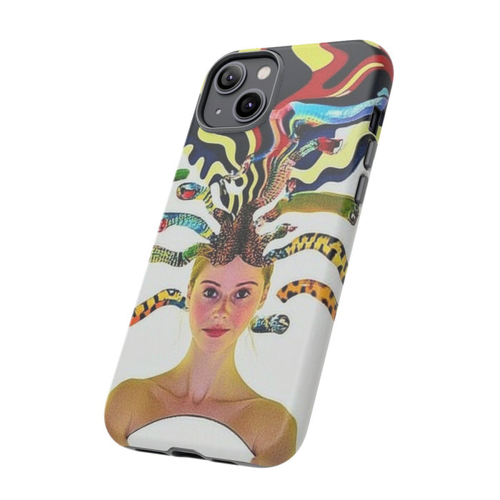 Surrealistisch Portret met Kleurrijke Slangen als Haar