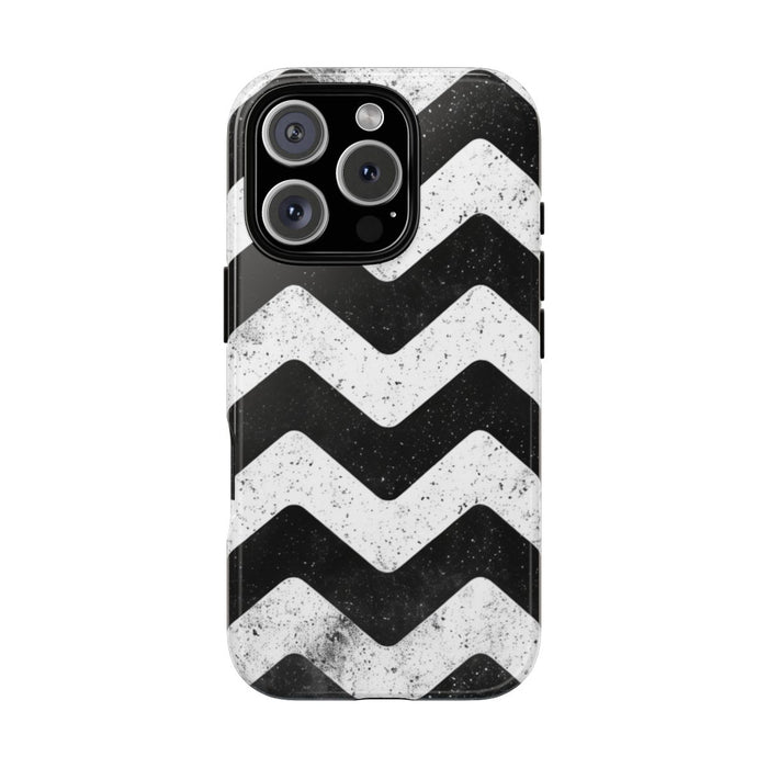 Zwart-Wit Zigzagpatroon met Vintage Effect