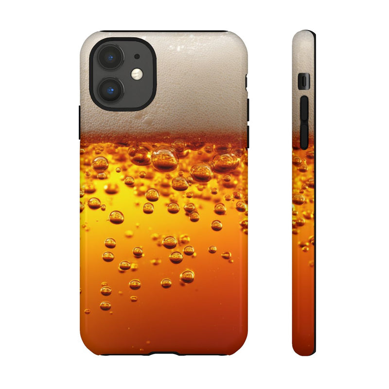 Amberkleurige Bierbellen van Dichtbij