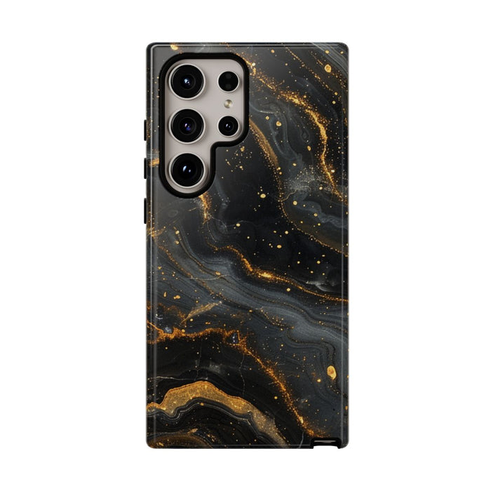 Zwart-Gouden Marmer Abstract Patroon