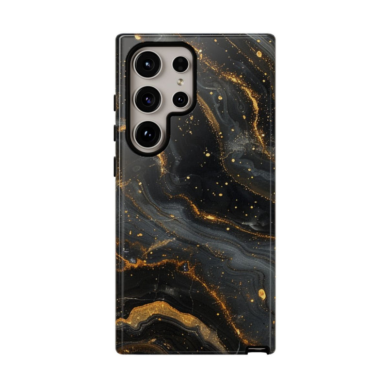 Zwart-Gouden Marmer Abstract Patroon