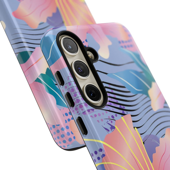Roze Bloemenpatroon met Abstracte Accenten