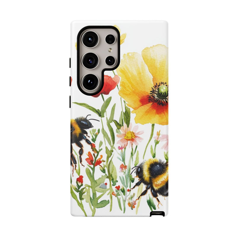Aquarel Hommels en Wilde Bloemen