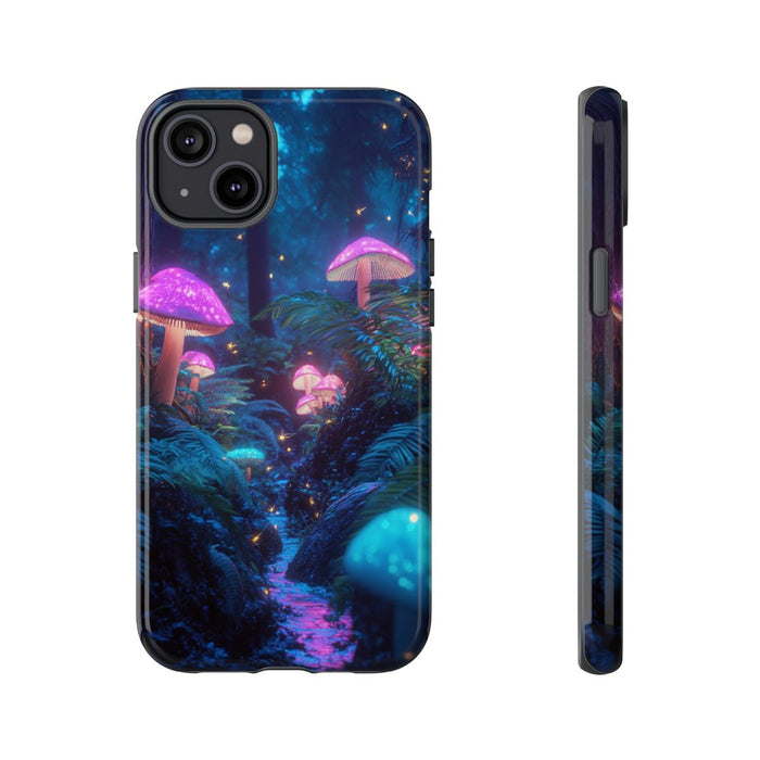 Gloeiende Paddenstoelen in een Sprookjesachtig Bos