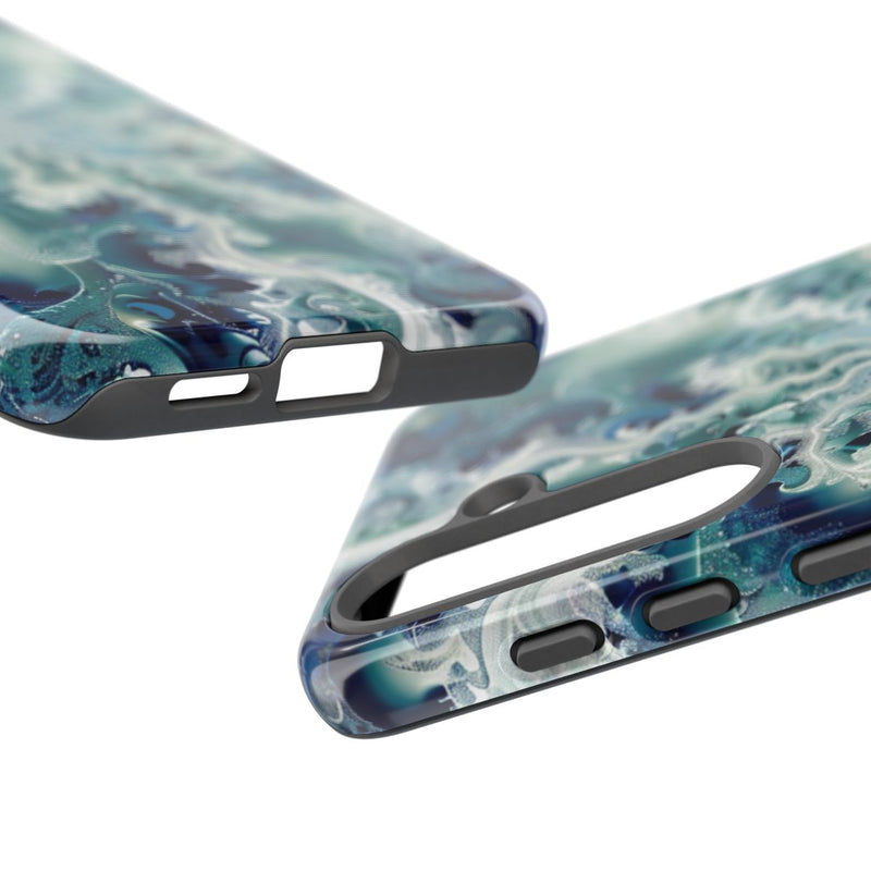 Blauw-Groene Fractalwerveling met Glans