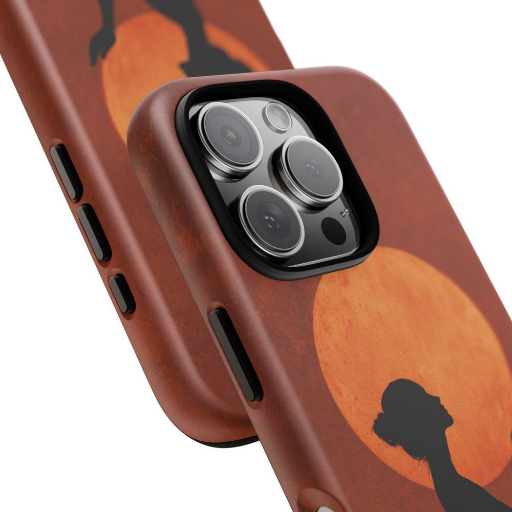 Zilveren Silhouet van Vrouw met Zon Boven Haar Hoofd