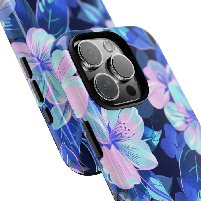 Blauw-Roze Bloemenpatroon