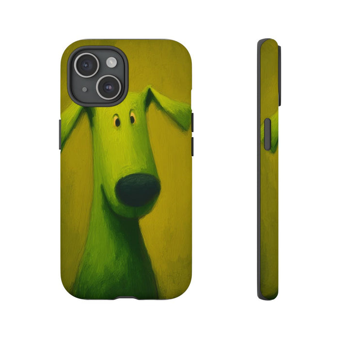 Groene Hond op Gele Achtergrond