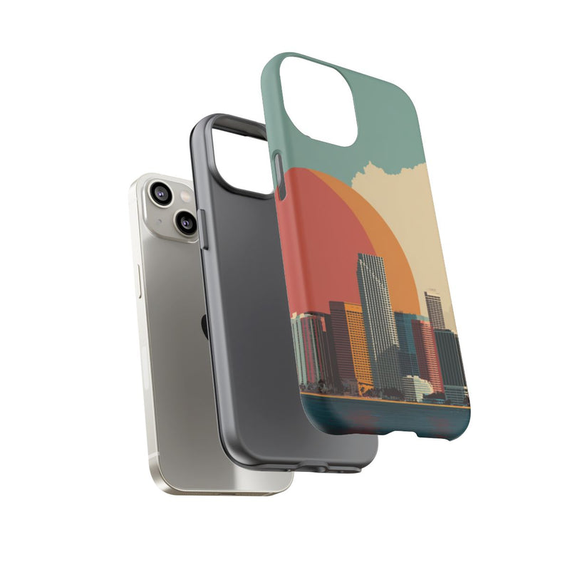 Minimalistische Stadsgezicht met Grote Zon