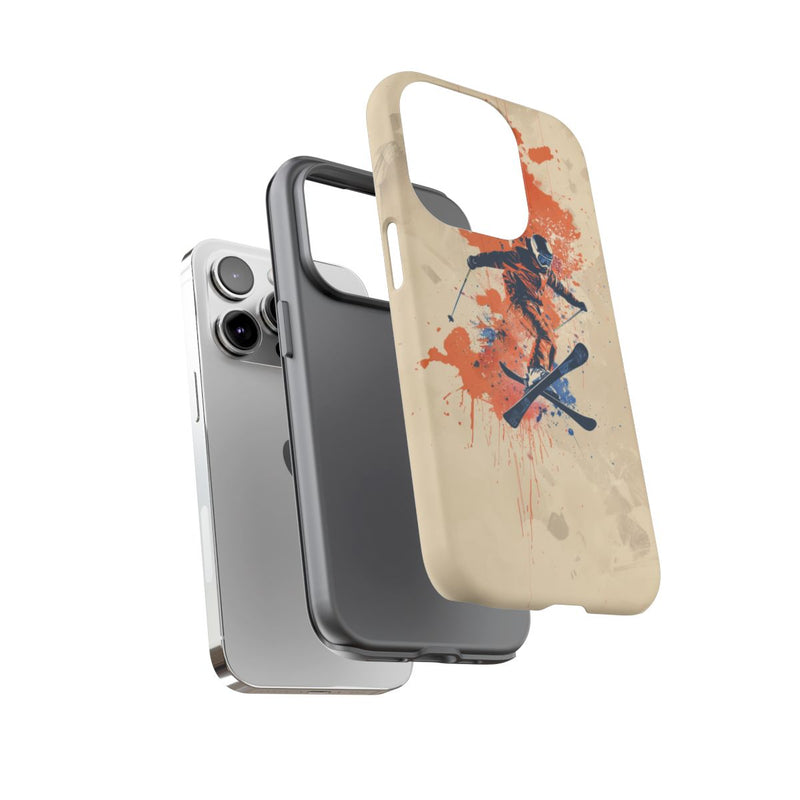 Skiër met Verfspatten