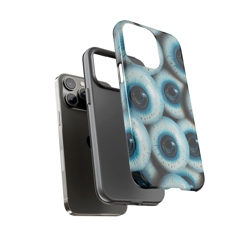 Glanzend Hoesje met Blauw Oogpatroon
