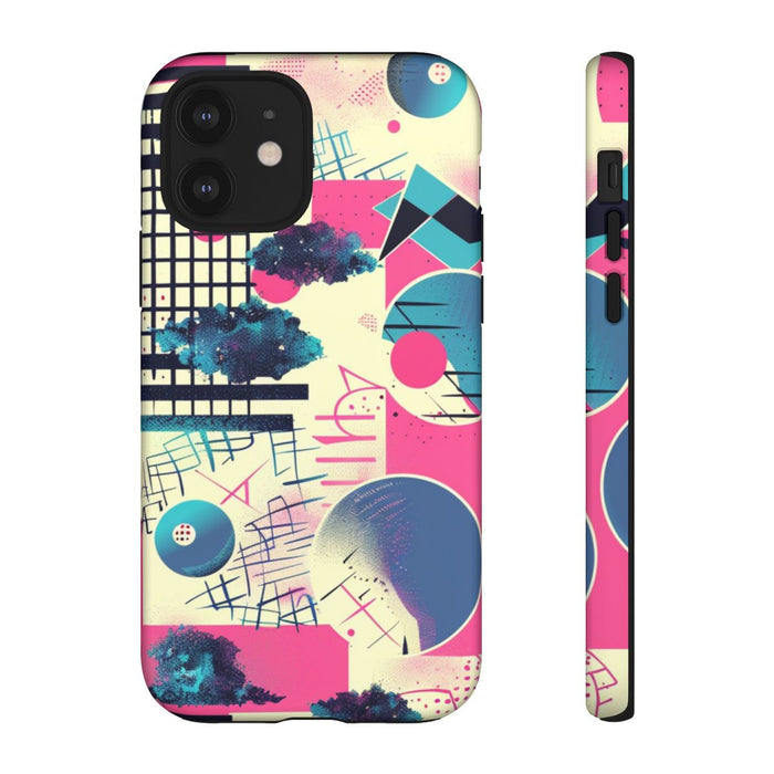 Abstract Geometrisch Patroon in Roze en Blauw