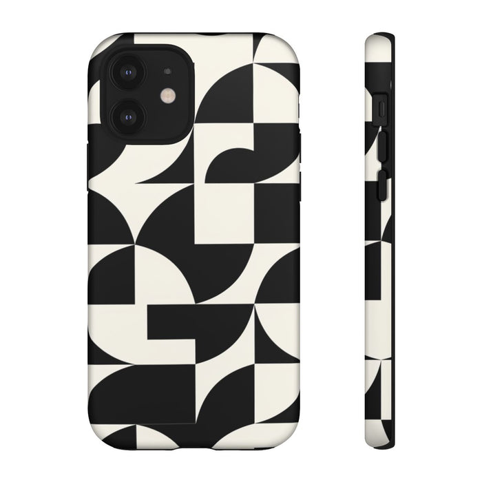 Zwart-Wit Geometrisch Abstract Patroon