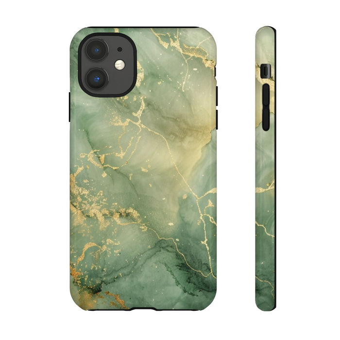 Groene en Gouden Marmer Abstract