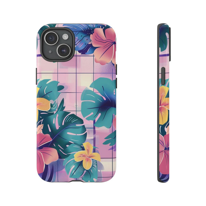Tropisch Bloemenpatroon met Roze en Gele Bloemen
