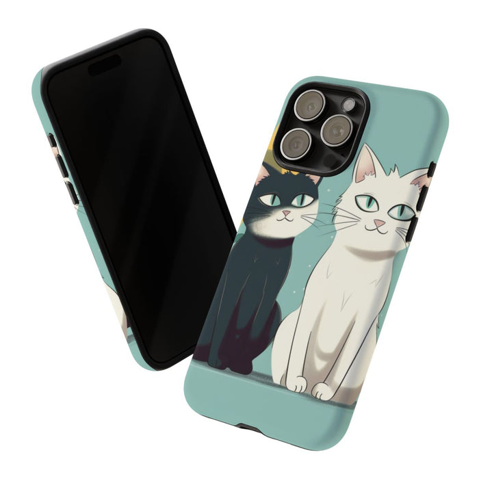 Twee Cartoonkatten met Zonnebloem