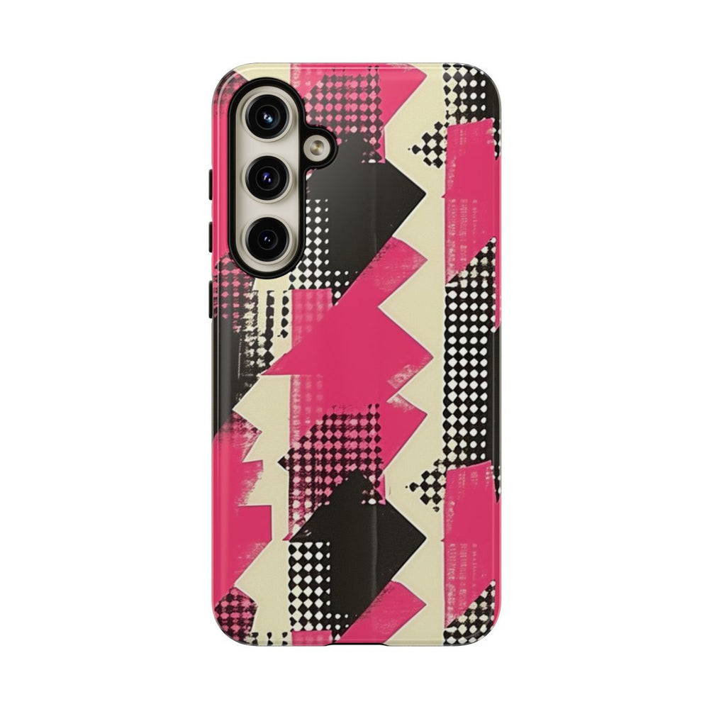 Roze en Zwart Abstract Geometrisch Patroon