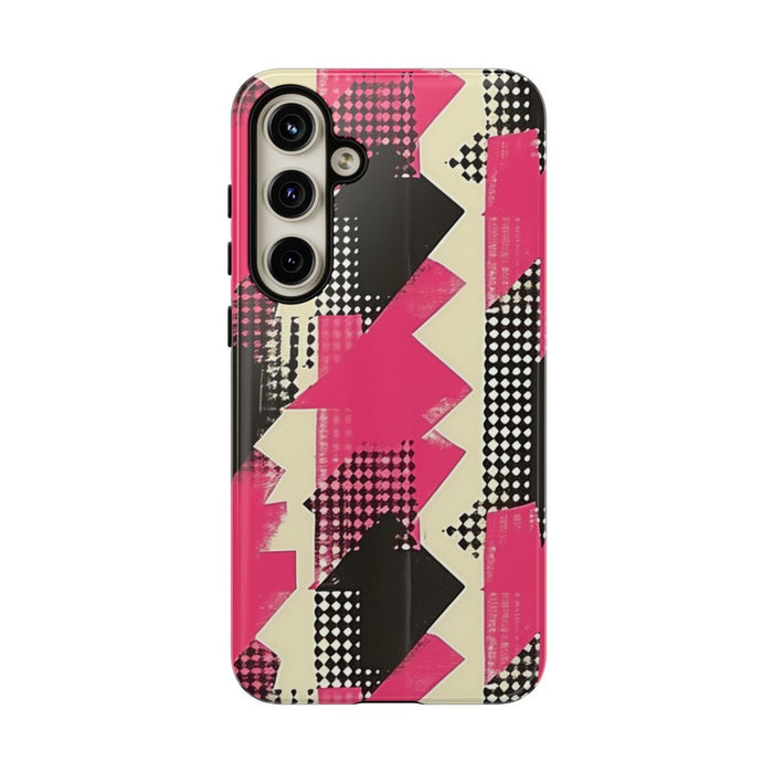 Roze en Zwart Abstract Geometrisch Patroon