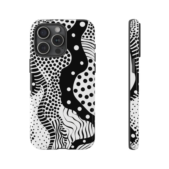 Zwart-Wit Abstract Stippenpatroon