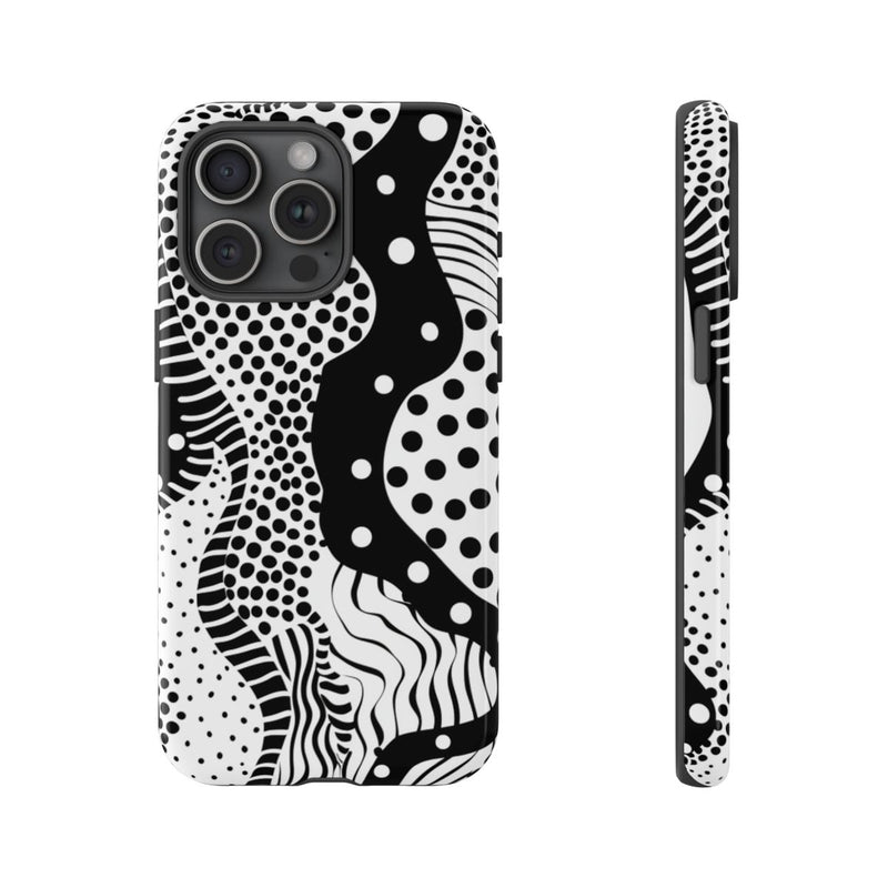 Zwart-Wit Abstract Stippenpatroon