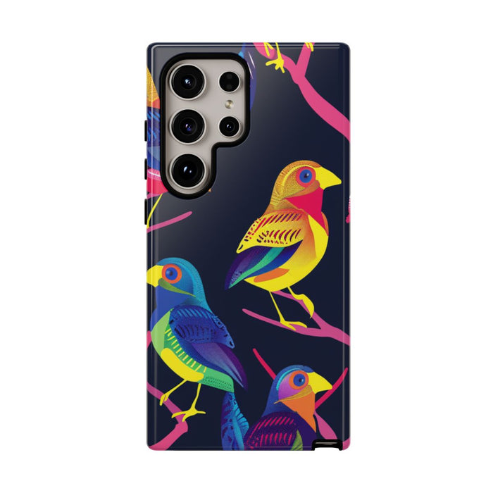 Neonkleurige Vogels op Takken