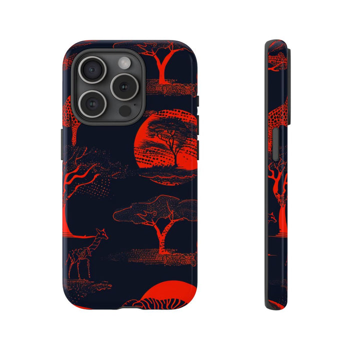 Rood Neon Afrikaans Dierenpatroon