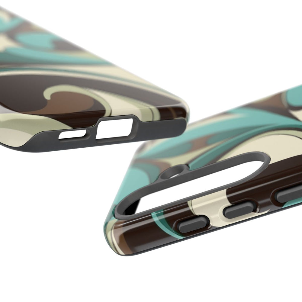 Abstracte Swirl in Teal en Bruin