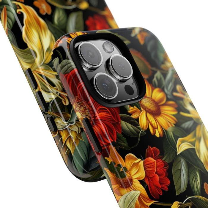 Vrolijk Gele en Rode Bloemenprint