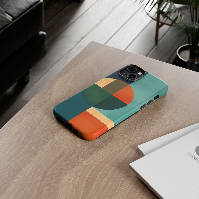 Abstracte Geometrische Vormen in Blauw en Oranje