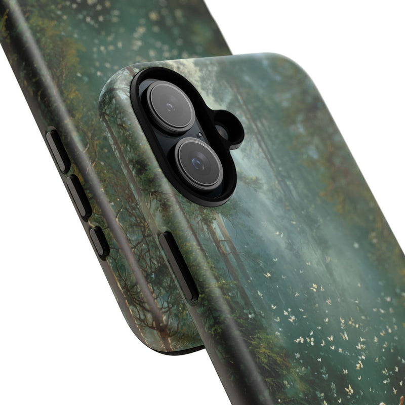 Meisje in Zonovergoten Bos met Vlinders