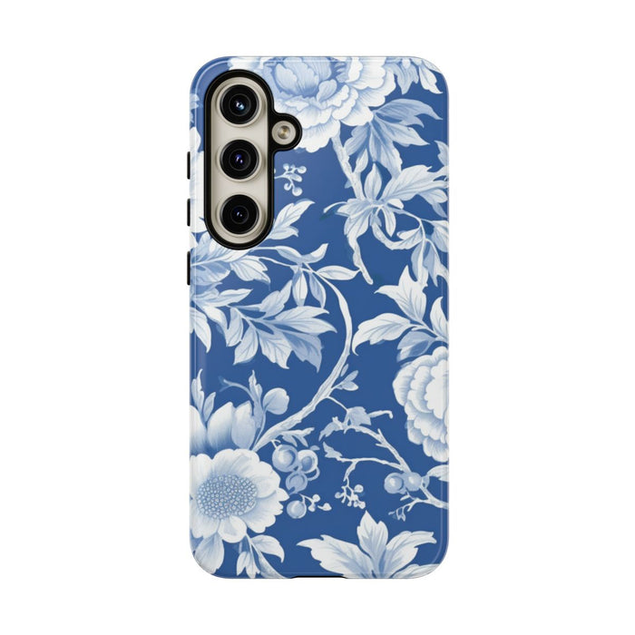 Blauw-Wit Bloemenpatroon