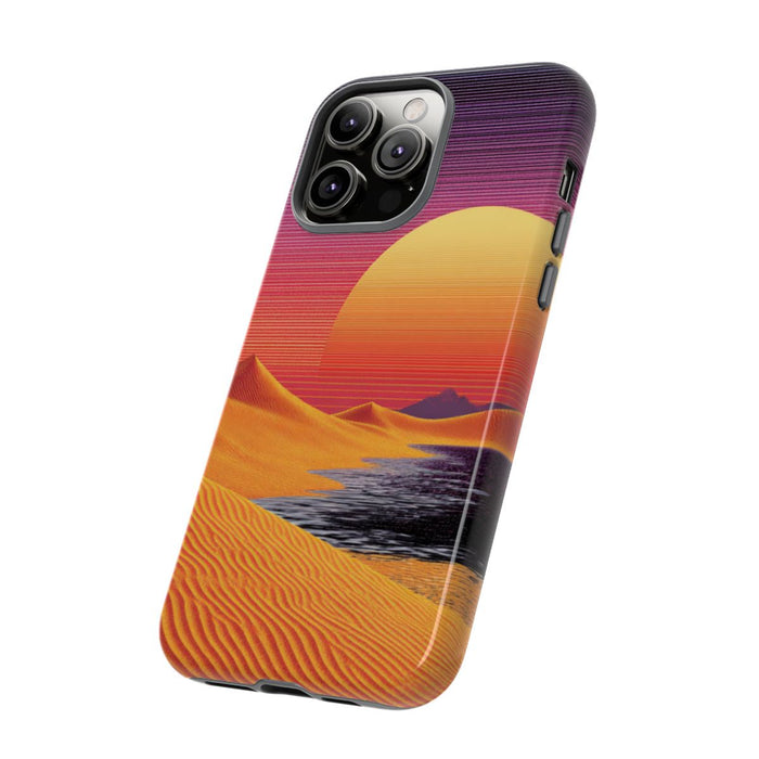 Zonsondergang boven Oranje Zandduinen met Retro Zon