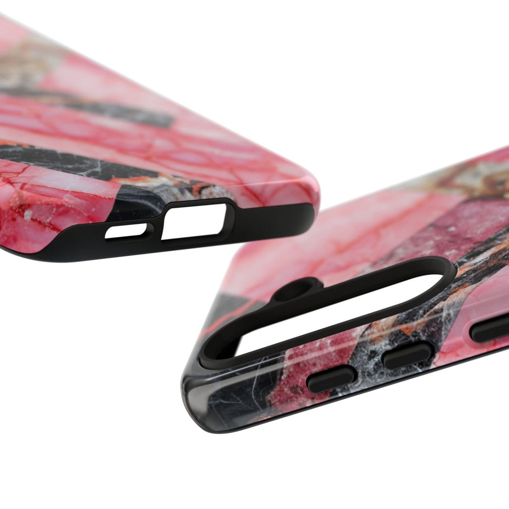 Roze en Zwart Geometrisch Marmerpatroon