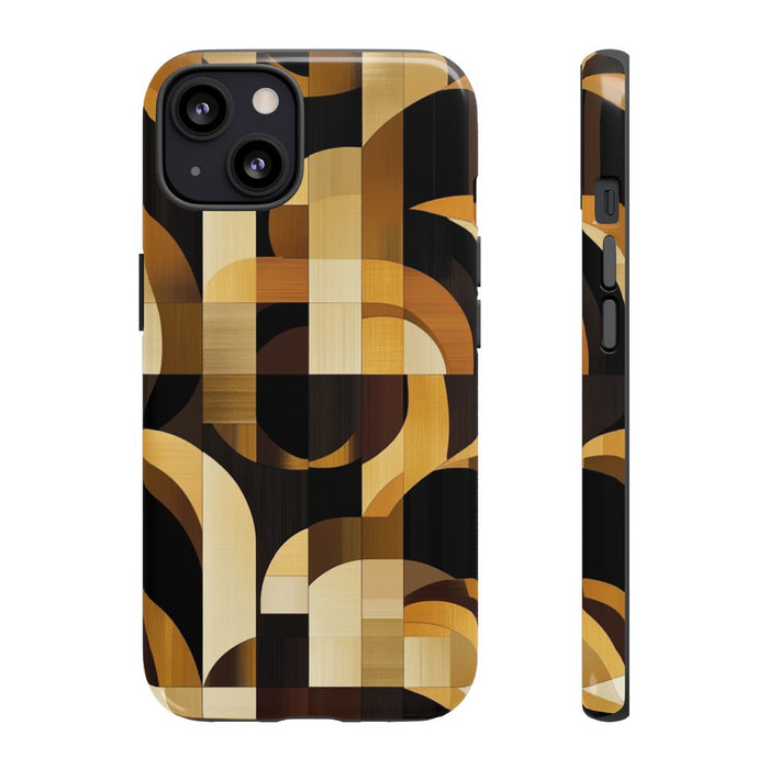 Geometrisch Bruin-Goud Art Deco Patroon