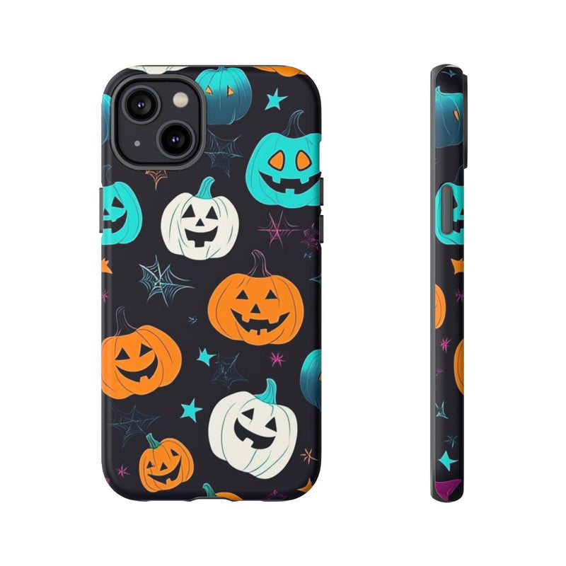 Vrolijk Gekleurde Halloween Pompoenen Patroon