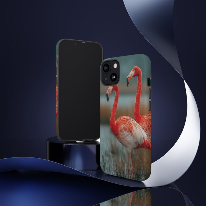 Drie Flamingo’s in Moeras