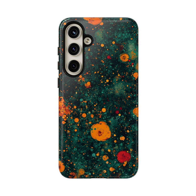Abstracte Oranje en Teal Bellenpatroon