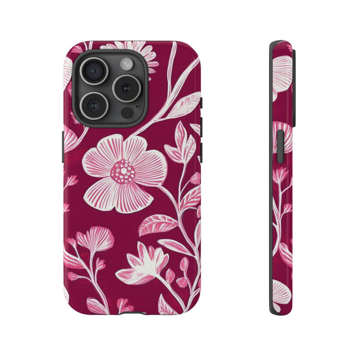 Roze en Witte Bloemenprint