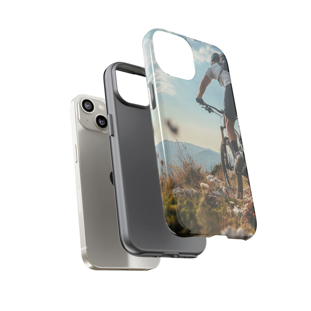 Mountainbiker op Rotsachtig Pad