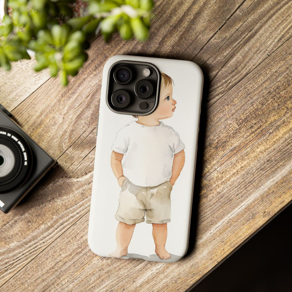 Minimalistische Waterverf Illustratie van Babyjongen