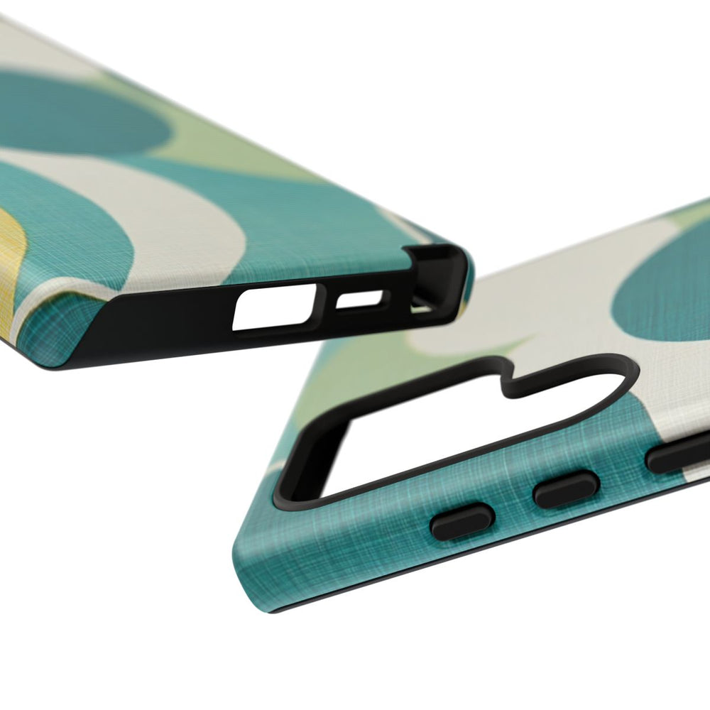 Retro Patroon met Blauwe en Gele Cirkels