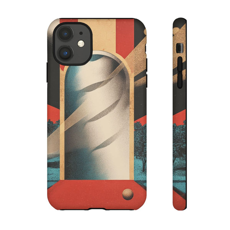 Surrealistische Spiraalpoort met Bomen en Sferen